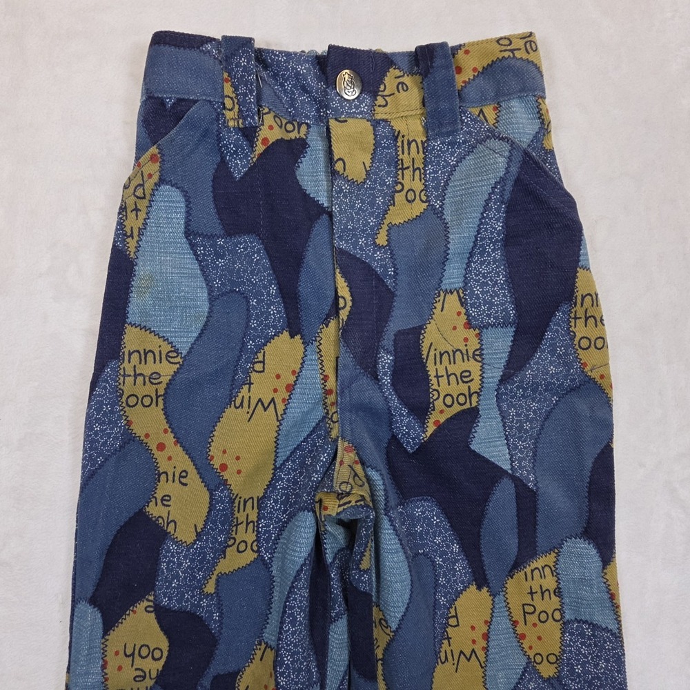 Vintage Kids Winnie The Pooh Pants Kids 6X Disney Sears 70's 80's Flare Leg - Picture 4 of 12